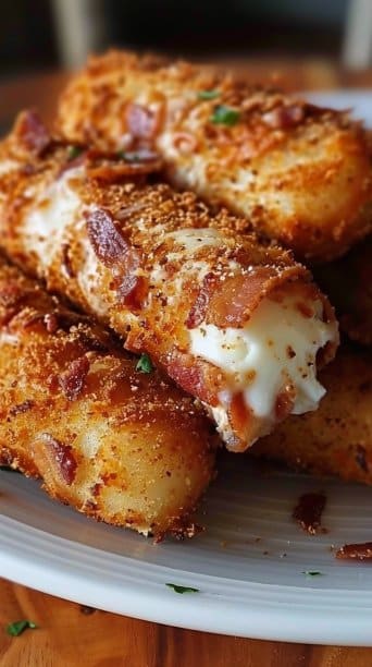 Nashville Hot Bacon Wrapped Mozzarella Sticks