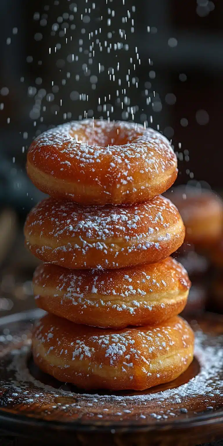 Freshly made Vanilla French Beignets dusted with powdered sugar