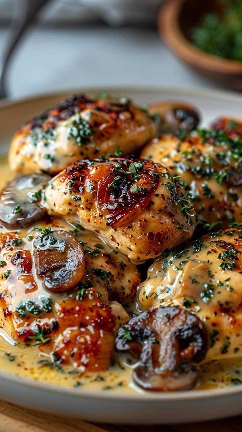 Mushroom Asiago Chicken