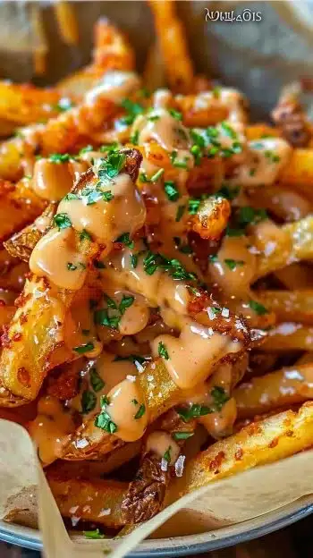 Delicious Voodoo Fries served with rich Louisiana flavors and spices.