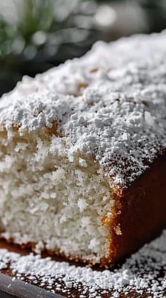 Coconut Snowflake Loaf with Powdered Sugar Dusting