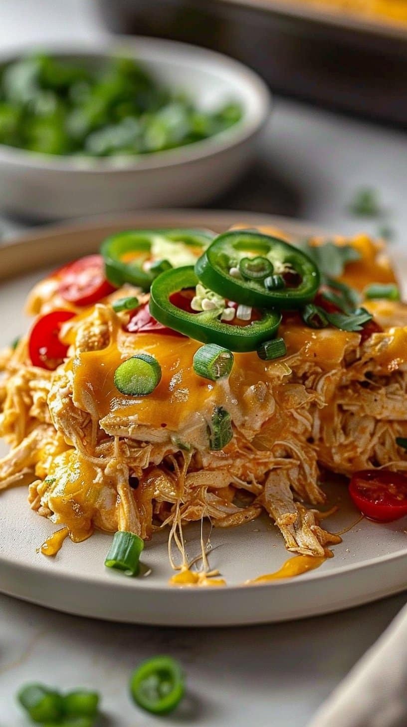 Jalapeño Buffalo Chicken Casserole