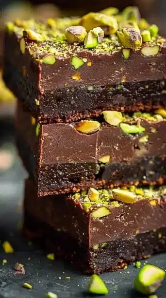 5-Ingredient No-Bake Pistachio Brownies
