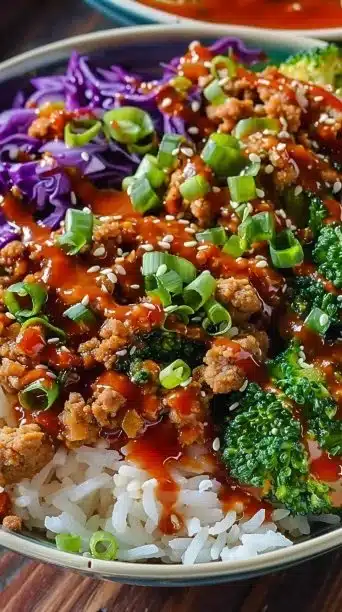 Bang Bang Ground Turkey Rice Bowls