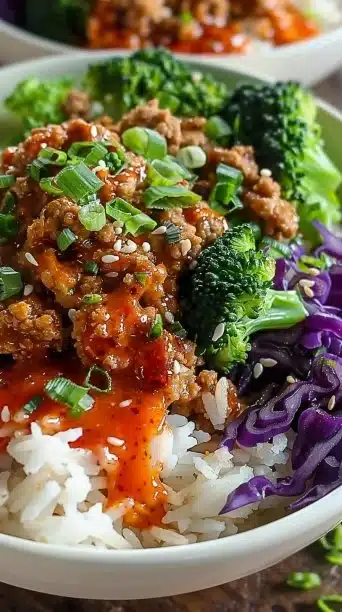 Bang Bang Ground Turkey Rice Bowls