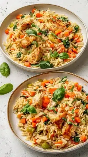 Boursin Orzo Bake With Chicken And Veggies