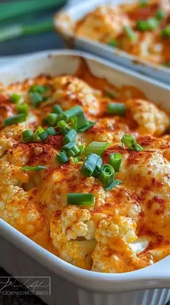 Buffalo Chicken Cauliflower Casserole