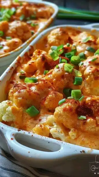 Buffalo Chicken Cauliflower Casserole