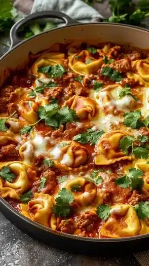 Cheesy Beef Enchilada Tortellini