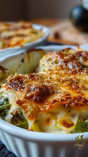 Cheesy Brussels Sprouts Gratin – Golden, Cheesy & So Comforting