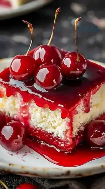 Cherry Vanilla Vampire Poke Cake
