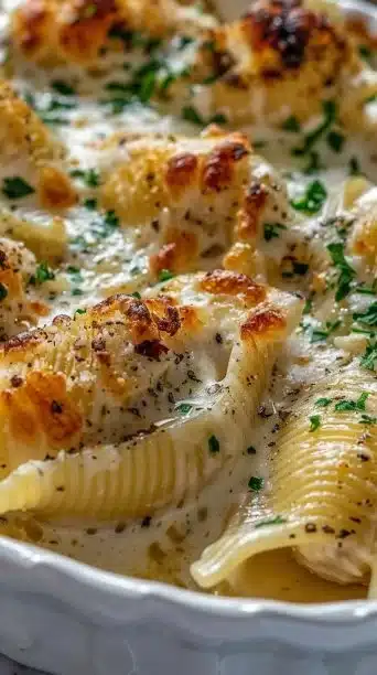 Chicken Alfredo Stuffed Shells