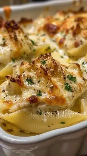 Chicken Alfredo Stuffed Shells