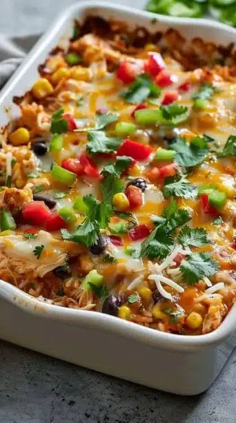 Chicken Enchilada Rice Casserole
