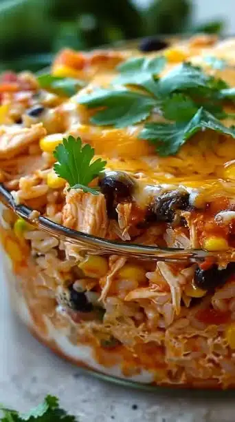 Chicken Enchilada Rice Casserole