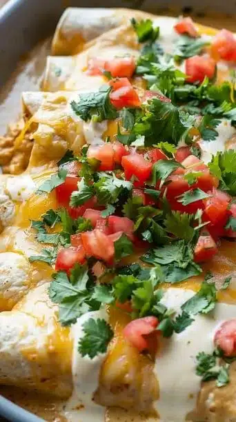 Chicken Enchiladas with Sour Cream White Sauce: Creamy Comfort with a Tex-Mex Twist