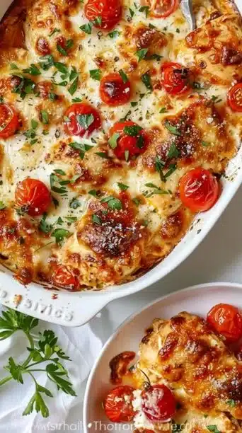 Clean Eats Bruschetta Chicken Casserole