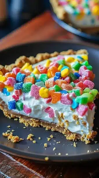 Coconut Cream Kool-Aid Pie served on a dessert plate