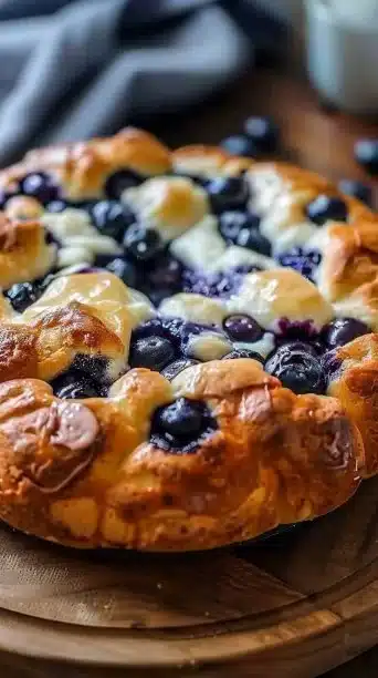 Delicious cottage cheese blueberry cloud bread served on a plate