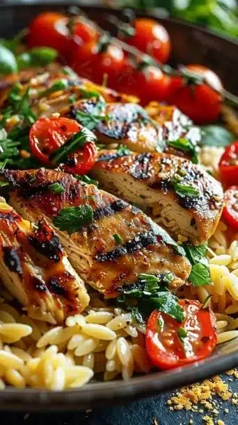 Creamy Basil Chicken Orzo