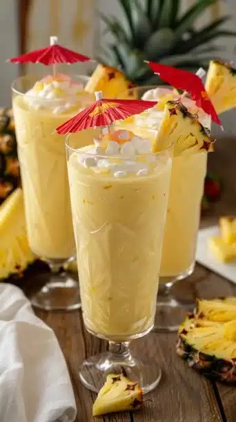 Creamy Pina Colada Milkshakes