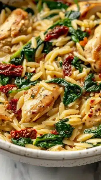 Creamy Tuscan Chicken Orzo: A Rich, One-Pot Italian-Inspired Comfort Dish