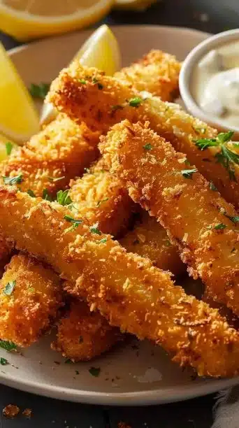 Crispy Baked Fish Sticks With Tartar Sauce