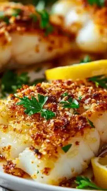 Crispy Garlic Lemon Cod