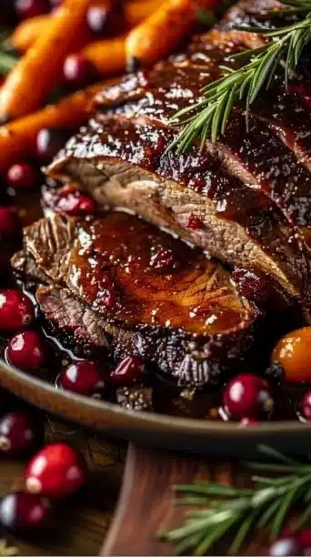 Crockpot Cranberry Balsamic Beef Roast