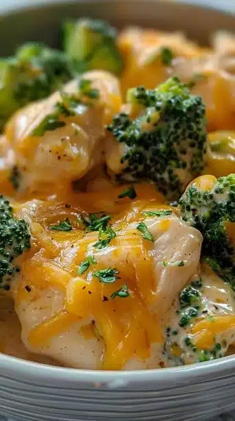 Crockpot Creamy Broccoli Cheddar Chicken
