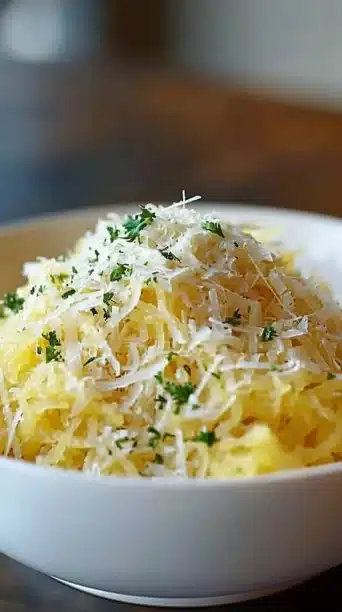 Crockpot Garlic Parmesan Spaghetti Squash