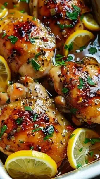 Crockpot Lemon Garlic Chicken Thighs