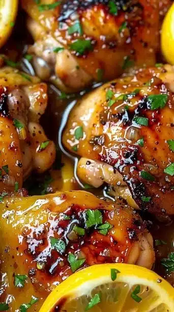 Crockpot Lemon Garlic Chicken Thighs