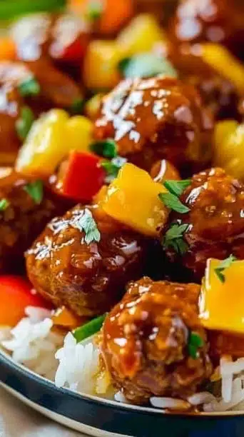 Delicious crockpot sweet and sour meatballs made with frozen meatballs.