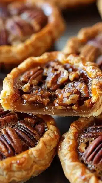 Delicious deep-fried pecan pies served on a plate