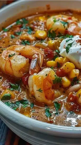 Easy Creamy Seafood and Shrimp Chili