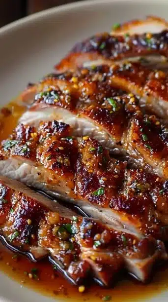 Garlic Butter Brazilian Steak garnished and ready to serve.