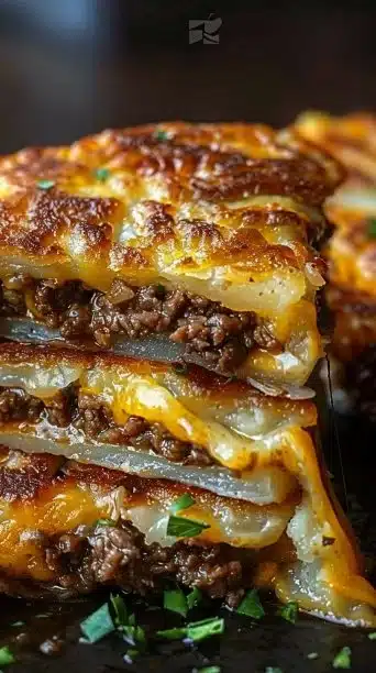Golden Potato Pancakes Stuffed with Savory Beef and Melty Cheese