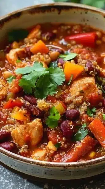 Healthy Chicken Quinoa Chili Crockpot