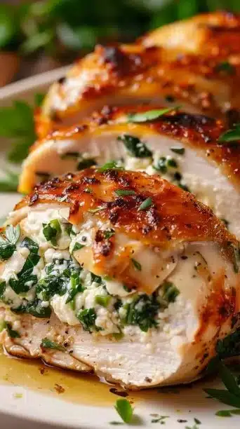 Herbed Ricotta Stuffed Chicken Rolls