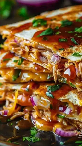 Hot Honey BBQ Chicken Quesadillas