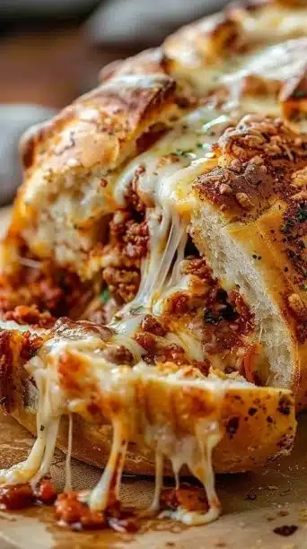Irresistible Cheesy Beef Garbage Bread – So Easy & Delicious!