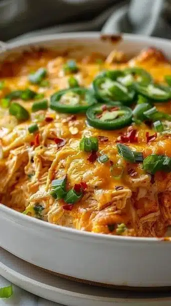 Jalapeño Buffalo Chicken Casserole