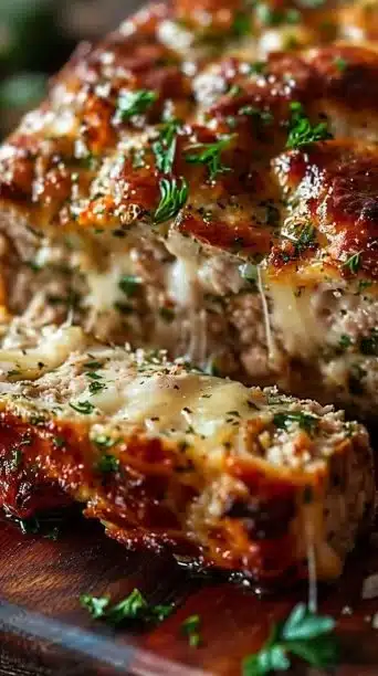 Juicy Garlic Parmesan Chicken Meatloaf