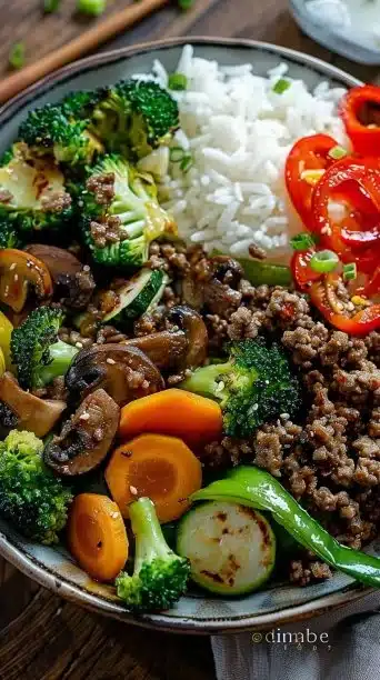 Delicious Korean Ground Beef Bowl featuring flavorful ingredients and vibrant colors.