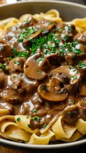 Lentil Mushroom Stroganoff