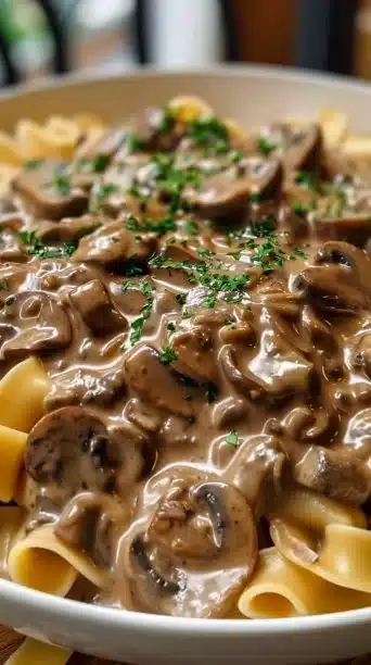 Lentil Mushroom Stroganoff