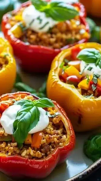 Low Carb Crockpot Stuffed Peppers