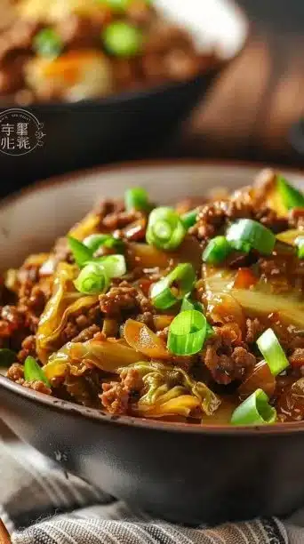 Low Carb Mongolian Ground Beef Cabbage Recipe