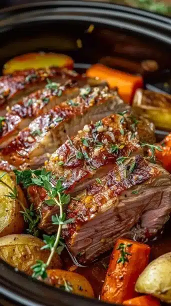 Maple Dijon glazed winter vegetables served in a bowl